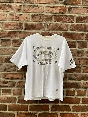Vintage Ecko Unltd White Logo Graphic T Shirt Mens Large Unlimited Y2K • £16.28