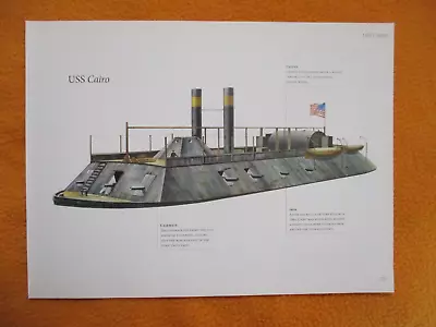 Civil War Union Ironclad Warship Print - USS Cairo - FRAME FOR A GIFT • $5