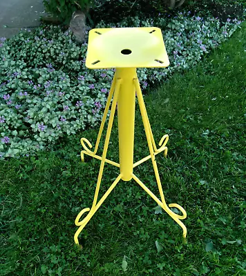 Vintage 1970's Ornate Yellow Metal Table Base 29 H Up Cycle Salvage No Rust • $68