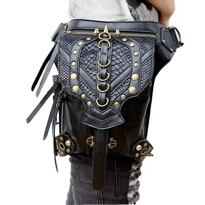 Steampunk Crossbody Gothic Bag Purse Pouch Waist Biker Pack Leg Hip Belt Tote • $59.95