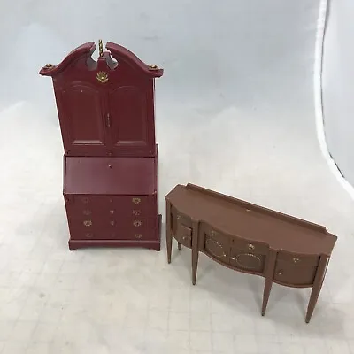 Marx Red SECRETARY  Vintage Dollhouse Furniture Plastic 1:16 Buffet Complete • $34.99