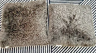 Nicole Miller  Peacock Whimsy  Set Of 2 Fur Designer Pillows  22 X 22  W Insert • $24.99