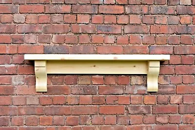 £105 • Buy Chunky Solid Pine Mantle /  Pine Mantel Shelf With Corbels / Plus Made Measure