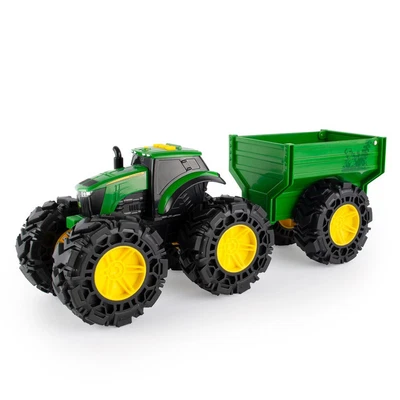 $43 • Buy John Deere 38cm Monster Treads Tractor Kids Vehicle Toy W/ Wagon Light/Sounds 3+