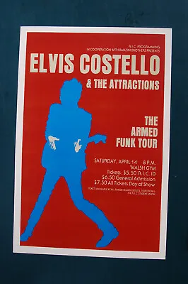 Elvis Costello Concert Poster 1978 Walsh Gym Rhode Island____ • $5