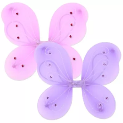 £6 • Buy Little Girl Toddler FAIRY WINGS Dress Up Play Glitter Feather Dance Prop Costume