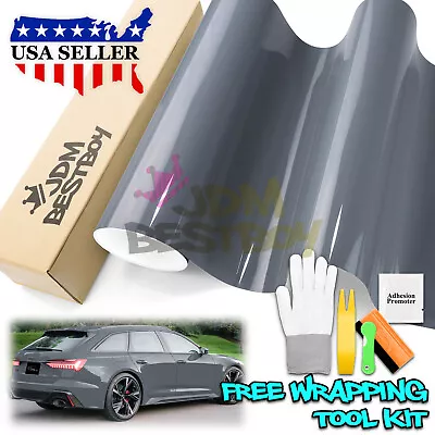 High Gloss Dark Nardo Gray Car Vinyl Wrap Sticker Decal Sheet Film Air Release • $10