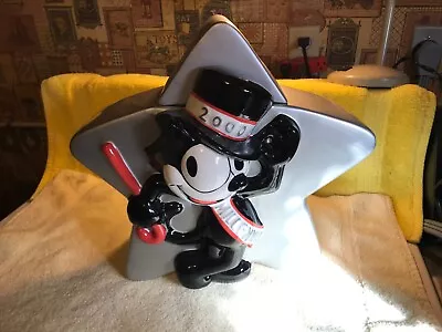 Vintage Clay Art Ceramic Felix The Cat Cookie Jar Star Millenium 2000 FR/SHP • $52