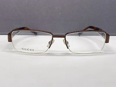 Gucci Eyeglasses Frames Men Woman Braun Rectangular Habrand Fern Or Close 1868 • $94.15