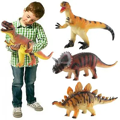 Toy Dinosaur 36cm Large Rubber Soft Foam Stuffed Dino Play Action Figures • £8.99