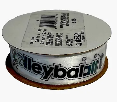 NEW Volleyball Satin Ribbon - Offray - Black & White - 7/8 Inch - 9 Feet Long • $9.99