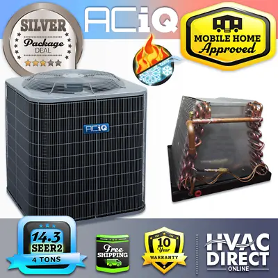 4 Ton 14.3 SEER2 ACiQ Central Split Heat Pump AC & Evap Coil For Mobile Homes • $2755