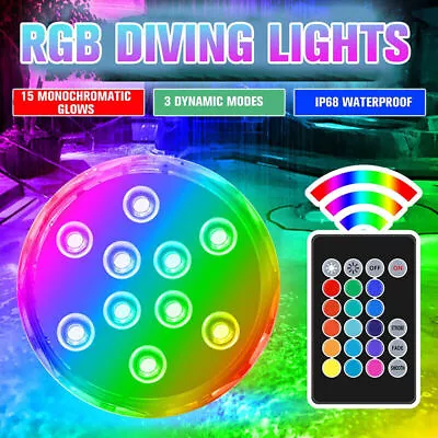 IP68 Waterproof LED Lights Underwater Swimming Pool Pond Hot Tub Submersible • £6.45