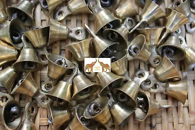 Brass Metal Bells Gold Finish Handmade Indian Vintage Style Indian Crafts 12 Pcs • $16