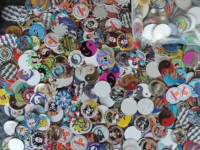 Pogs Milk Cap Game Lot Of 100 Caps 2 Slammers Including Storage Tube Containers • $15.99