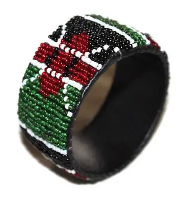 African Beaded Maasai Wide Bangle Masai Bracelet Made In Kenya 01 • $12.99