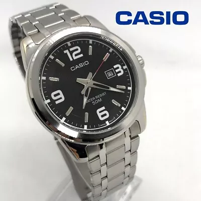 Casio MTP-1314P Men's Quartz Analogue Watch Black Dial Bracelet + Leather Strap • £29