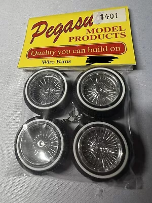 Pegasus Hobbies 1/18 Scale Chrome Lowrider Wire Wheels Daytons RARE!!!! OBO!!! • $60