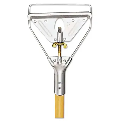 63 In. Natural Wooden Mop Handle And Screw Clamp Metal Head • $18