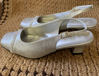 Bella Hanna Silver Diamond Classy Shoes 8.5 WW • £16.09