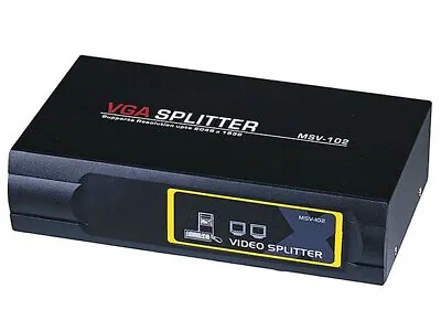 Monoprice 2-Way SVGA VGA Splitter Amplifier Multiplier 400 MHz - Black • $27.99