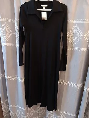 H&M Maternity Long Sleeve Black Ribbed Dress (SZ L) NWT • $16