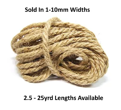 Natural Jute Cord Hessian/Burlap Rope-  Arts & Crafts - Twine String Sisal • £2.59