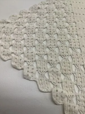 Vintage Cotton Crocheted Table Runner Dresser Scarf • $7.99