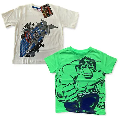 £2.90 • Buy Boys Marvel Avengers Hulk / Captain America T-Shirt Top Baby Age 1 - 4 Years