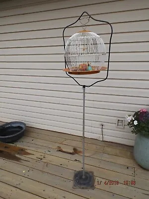 Vintage Rare Round Metal Hanging Bird Cage • $145