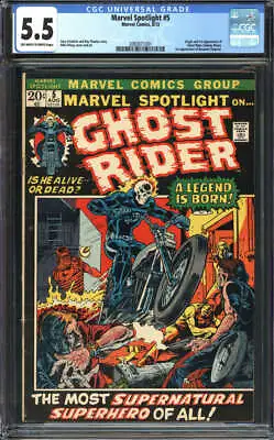 Marvel Spotlight #5 Cgc 5.5 Ow/wh Pages // Origin + 1st App Ghost Rider 1972 • $1250