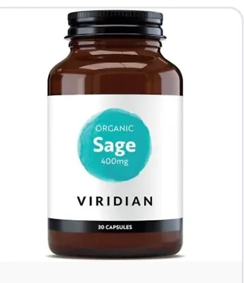 Viridian Organic Sage 400mg 30 Vegetarian Capsules • £8