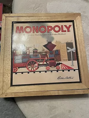 Monopoly 2001 Commemorative Nostalgia Edition Board Game Wooden Storage Box • $24.99