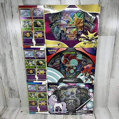 $59.99 • Buy Pokémon TCG V Box Alakazam Orbeetle Rapidash - 3 Box V Box Bundle W/ Bonus Holos