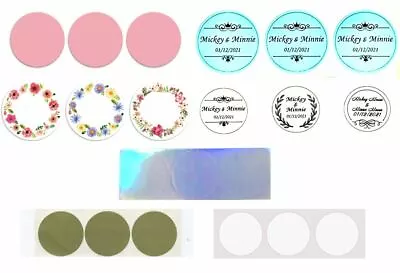 $4.99 • Buy Round Custom Personalised / Wedding Name Stickers Vinyl Tag / Label 3.0 CM