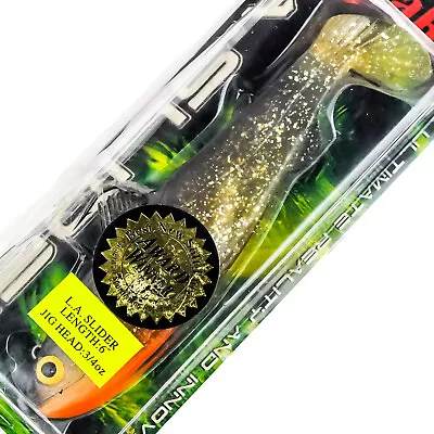 MEGABAIT LA Slider Jig Rigged Paddle Tail Soft Swimbait 6  3/4oz - HOLLOWEEN • $49.98