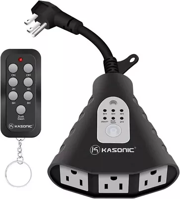 Kasonic Outdoor Light Timer Waterproof Plug In Sensor Outlet Timer Switch 1... • $9