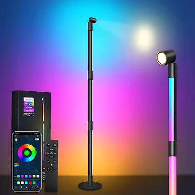 53  Modern RGBIC LED Corner Floor Lamp Music Sync Color Changing Standing Lights • $45.56