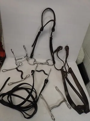 Lot Of Vintage Horse Tack Bits Bridle Harness Leather Leader • $68.76