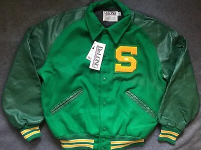 Seattle Sonics Jacket Vtg Leather Wool Letterman Varsity Supersonics Sz L • $164.99