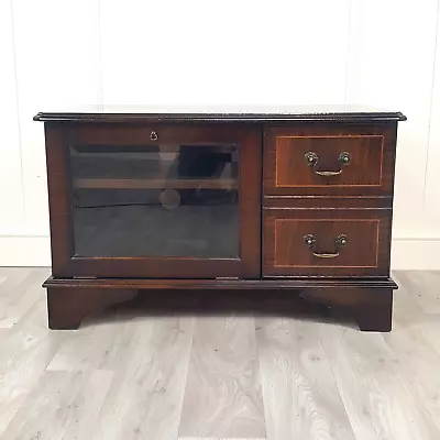 Vintage Mahogany TV Cabinet With Storage Cupboard - F252 • £395