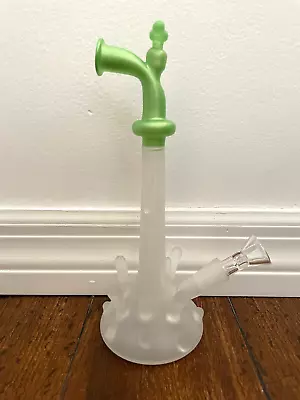 8  Premium Glass Water Pipe Art Faucet Water Splash 14mm Neon Green • $49.99