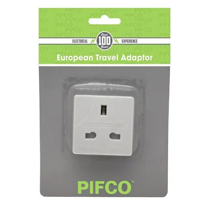 £2.99 • Buy Tourist Travel Power Plug Holiday Adapter UK 3 Pin Converter To Europe EU 2 Pin
