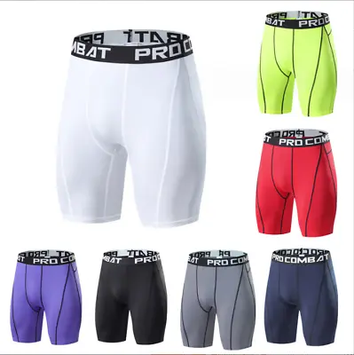 Mens Compression Shorts Sport Shorts Athletic Workout Gym Base Layer Underwear❤ • $6.79