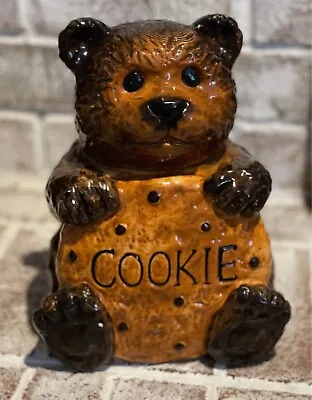 Vintage Brown Teddy Bear Cookie Jar Ceramic Chocolate Chip CKAO • $18