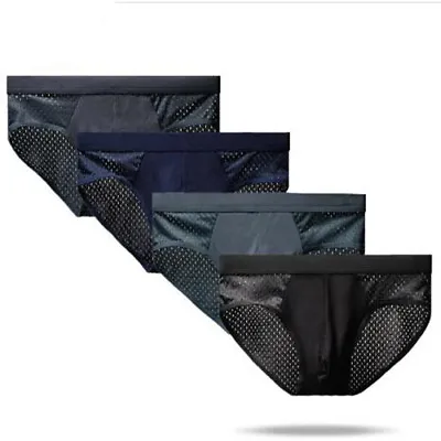 Mens Ice Silk Briefs Sexy U Pouch Underwear Low Waist Breathable Underpants‹ • $3.67