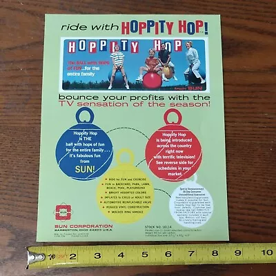 $2 • Buy Hoppity Hop Sun Toys Vintage Ad Sheet Promo New Classic Sun Corporation TV-2