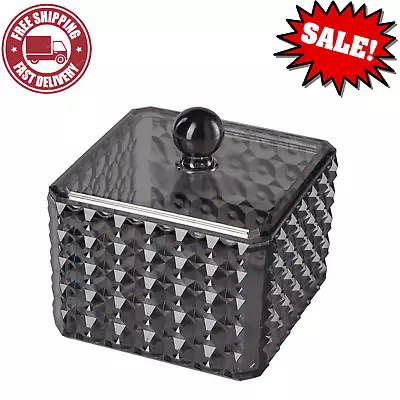 Square Acrylic Cotton Ball Holder Q-tip Holder Bathroom Swab Dispenser Black New • $58.99