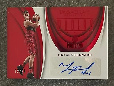 Meyers Leonard 2017-18 Panini Immaculate #MK-MYL Modern Marks Red Autograph #/25 • $30