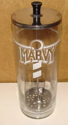 Vintage Marvy Barber Shop Number 4 Disinfectant & Germicide Sanitizer Glass Jar • $97.30